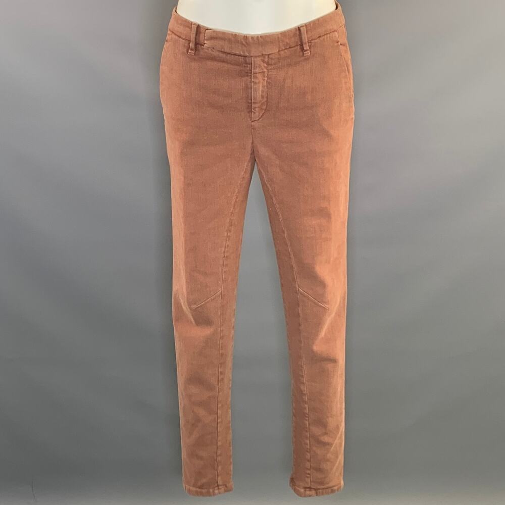 BRUNELLO CUCINELLI Size 6 Burnt Orange Cotton Tapered Casual Pants